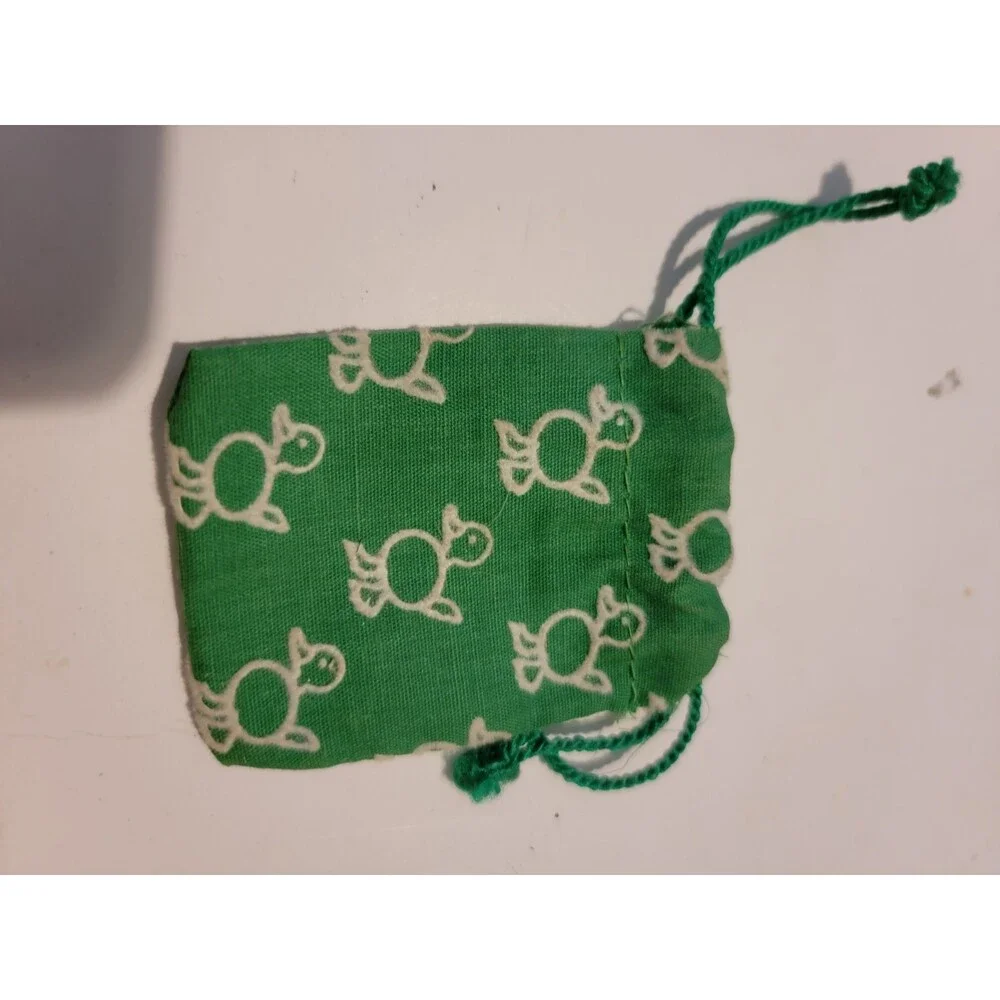 Mini Duck Pouch Coin Jewlery Green White Vintage Mallard